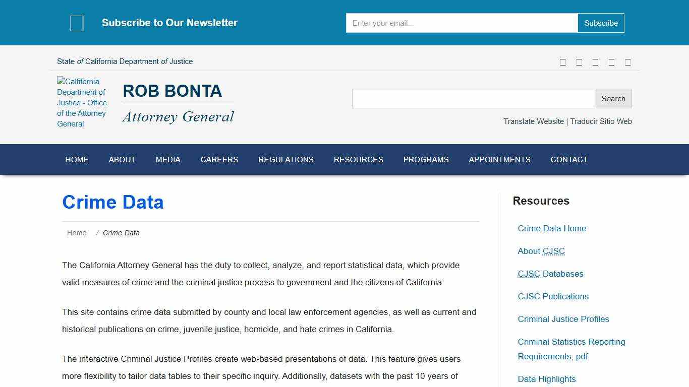 Crime Data State of California - Department of Justice - Office of the Attorney General