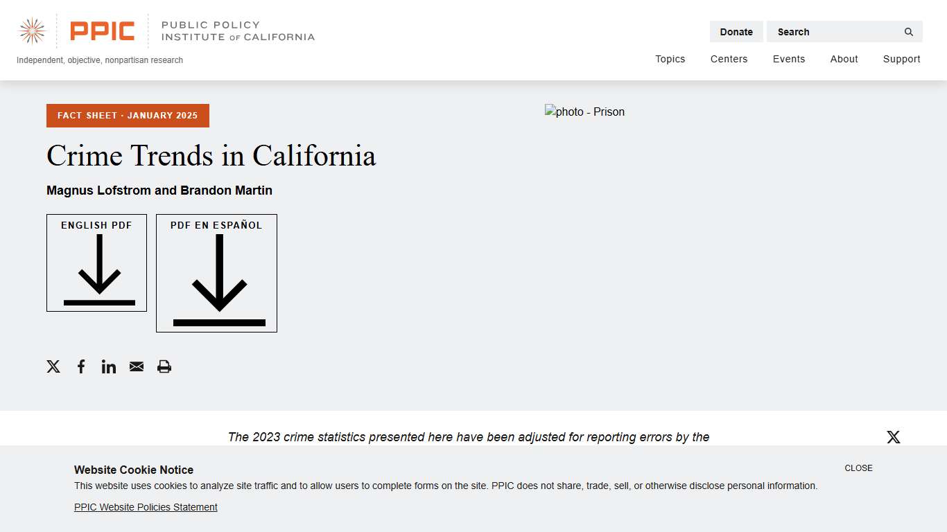Crime Trends in California - Public Policy Institute of California